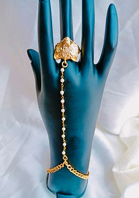 Tiger Motif Brass Hand Harness | Unique Party Wear