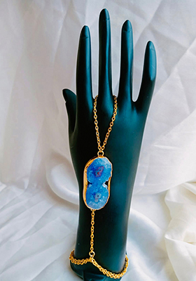 Agate Brass Hand Harness | Elegant Bridal Haath Phool Jewelry