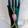 Luxury Pink Agate Victorian Hand Harness | Ethnic Bridal Jewelry