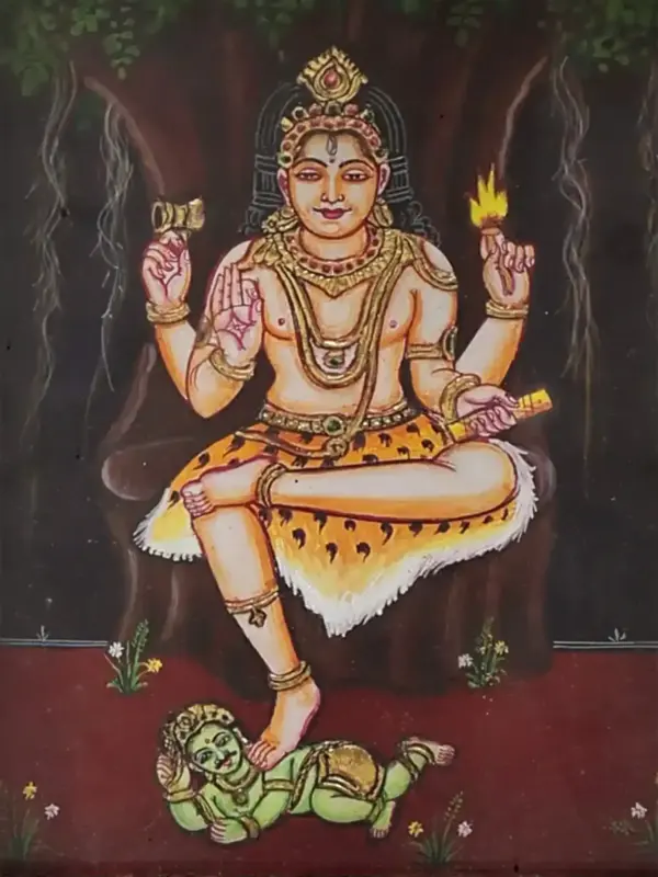 DakshinMurti Shiva tanjore Painting, Ishwar Arts and Crafts