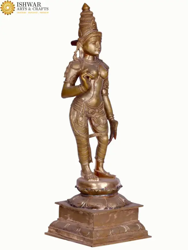 Goddess Uma (Parvati) Sivagami Bronze Statue, Ishwar Arts and Crafts