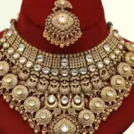 Heavy Embellished Carving Bridal Necklace Set with Earrings and Maangtika