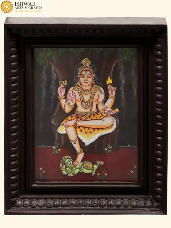 DakshinMurti Shiva tanjore Painting, Ishwar Arts and Crafts