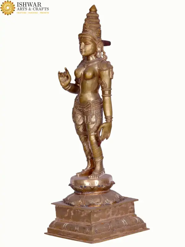 Goddess Uma (Parvati) Sivagami Bronze Statue, Ishwar Arts and Crafts