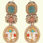 Victorian-inspired long necklace with matching earrings