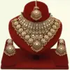 Heavy Embellished Carving Bridal Necklace Set with Earrings and Maangtika