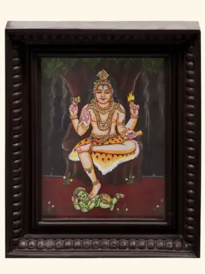 DakshinMurti Shiva tanjore Painting, Ishwar Arts and Crafts