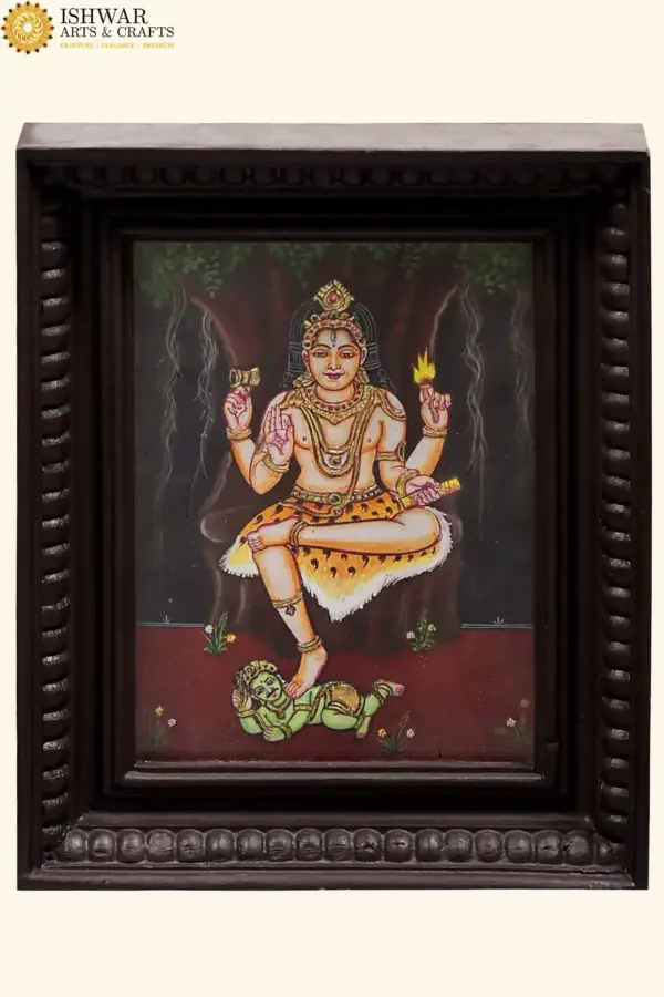 DakshinMurti Shiva tanjore Painting, Ishwar Arts and Crafts