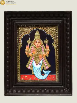 Matasya Avatar Painting of Lord Vishnu, Tanjore Paintings, Ishwar Arts and Crafts
