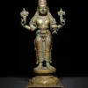 12" Lord Dhanvantari Bronze Statue | Handmade in India | South Indian Style Statue, Ishwar Arts and Crafts