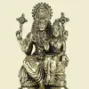 4" Small Sitting Lord Narsimha with Goddess Lakshmi Superfine Brass Statue, Ishwar Arts and Crafts