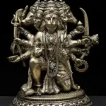 3" Small Superfine Sitting Panchamukhi Lord Hanuman | Brass Statue, Ishwar Arts and Crafts