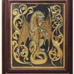 Tibetan Dragon Tanjore Painting with frame, Ishwar Arts and Crafts