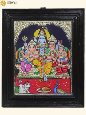 Shiv Parivar Tanjore Painting, Ishwar Arts and Crafts