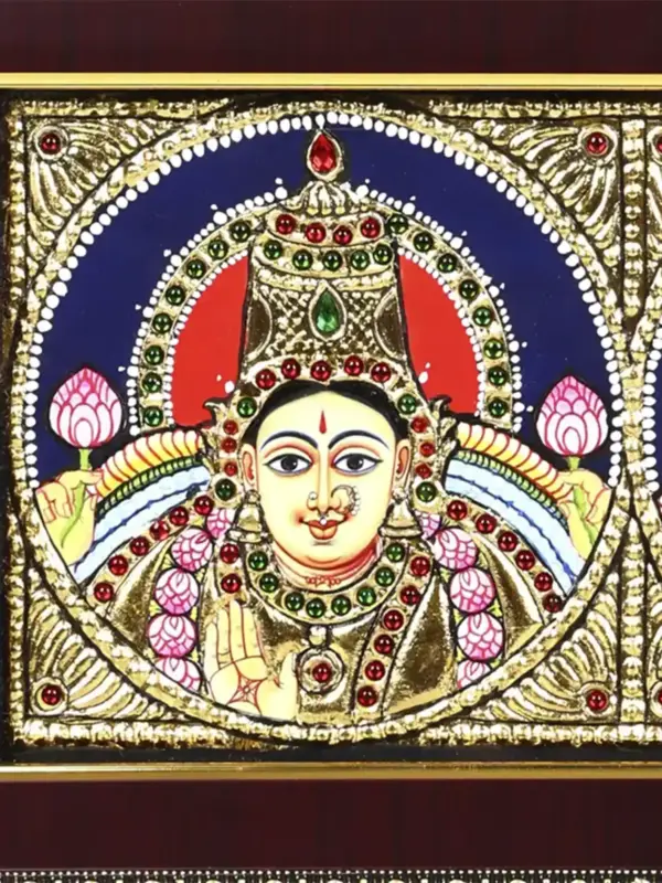 Lakshmi Ganesha Tanjore Painting with Frame, Ishwar Arts and Crafts