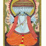 Dashamukhi Ganesha Adorned with a Floral Crown | Madhubani Painting, Ishwar Arts and Crafts