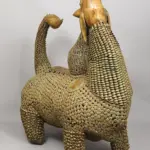 60" Large Nandi Statue Made out of Brass Leaves, Ghungroos and Bells | Handmade in India, Ishwar Arts and Crafts