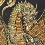 Tibetan Dragon Tanjore Painting with frame, Ishwar Arts and Crafts