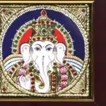 Lakshmi Ganesha Tanjore Painting with Frame, Ishwar Arts and Crafts