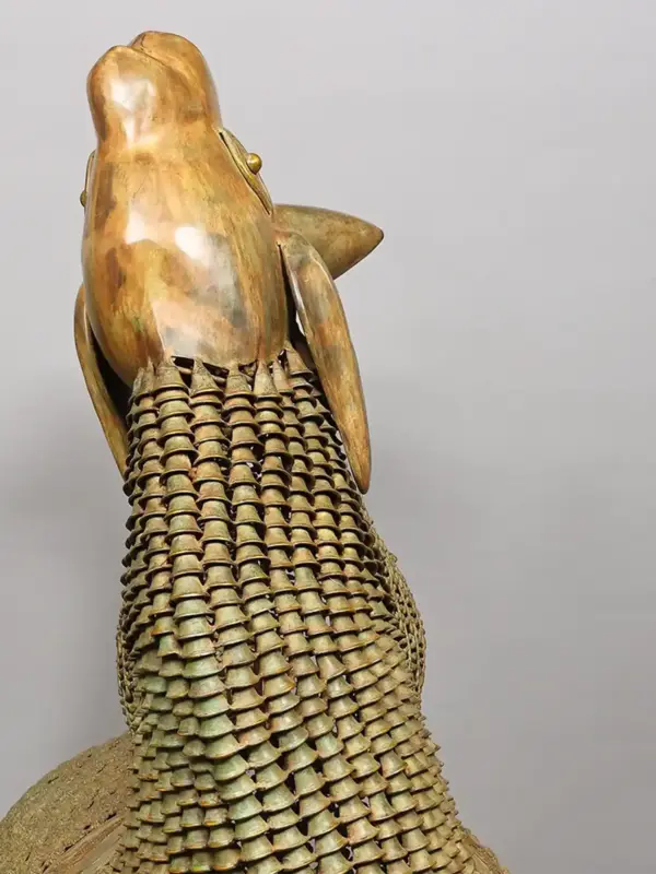 60" Large Nandi Statue Made out of Brass Leaves, Ghungroos and Bells | Handmade in India, Ishwar Arts and Crafts