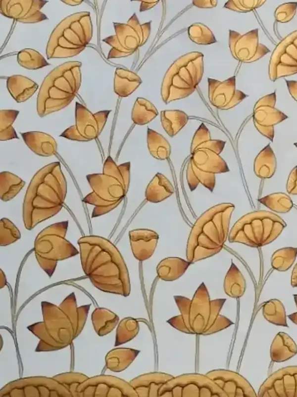 Attractive Lotus Painting of Pichhwai | Natural Color on Cotton Cloth | Handmade, Ishwar Arts and Crafts