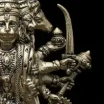 3" Small Superfine Sitting Panchamukhi Lord Hanuman | Brass Statue, Ishwar Arts and Crafts