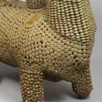 60" Large Nandi Statue Made out of Brass Leaves, Ghungroos and Bells | Handmade in India, Ishwar Arts and Crafts